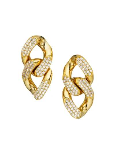 Adriana Orsini Highlight 18k Goldplated Cubic Zirconia Link Drop Earrings