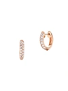 KWIAT WOMEN'S 18K ROSE GOLD & DIAMOND HUGGIE HOOP EARRINGS,400014833162