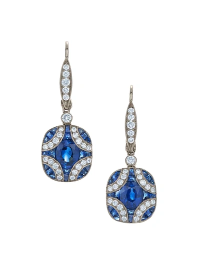 Kwiat 18k White Gold, Sapphire & Diamond Small Argyle Drop Earrings