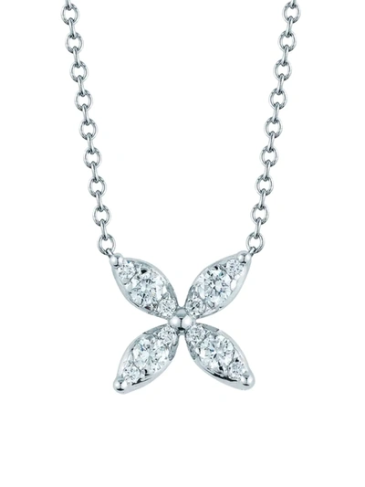 Kwiat 18kt White Gold Sunburst X Diamond Pendant Necklace