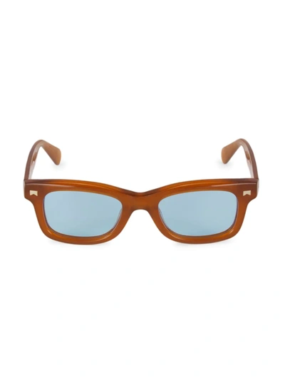 Rhude Men's Sun Ray Acetate 28mm Rectangular Sunglasses In Brown