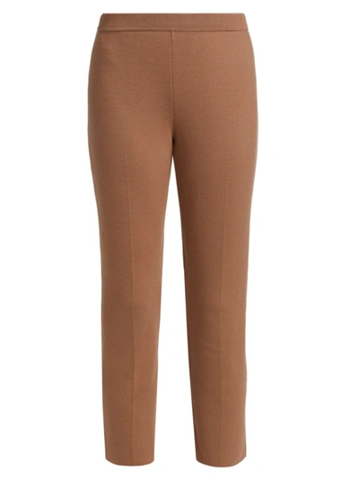 Theory Treeca Empire Wool Ankle Pants In Light Camel