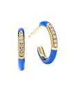 IPPOLITA WOMEN'S CARNEVALE 18K GOLD, CERAMIC & DIAMOND HUGGIE HOOP EARRINGS,400014919885