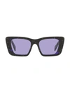 Prada Marble-effect Rectangle Frame Sunglasses In Marble Black
