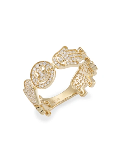 Sydney Evan Women's 14k Yellow Gold & Diamond Icon Ring