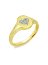 MEIRA T WOMEN'S 14K GOLD & DIAMOND HEART SIGNET RING,400014890850