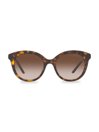 Prada Round Tortoiseshell Sunglasses In Dark Havana