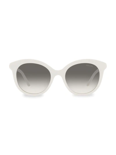 Prada 51mm Round Sunglasses In White