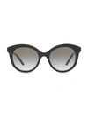 Prada 51mm Round Sunglasses In Black