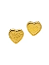 GURHAN WOMEN'S AMULET 24K GOLD HAMMERED HEART EARRINGS,400014977669