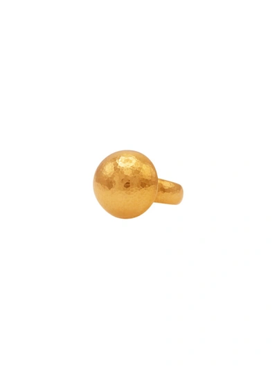 Gurhan Spell 24k Gold Large Hammered Ring In Yellow Gold