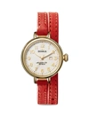 SHINOLA MEN'S BIRDY STAINLESS GOLD PLATED LEATHER STRAP WATCH,400013631280