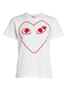 COMME DES GAR ONS PLAY WOMEN'S LARGE HEART GRAPHIC T-SHIRT,400014460201