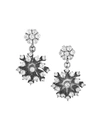 Oscar De La Renta Women's Silvertone & Crystal Starburst Drop Earrings