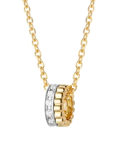 Boucheron Women's Quatre Radiant Edition Two-tone 18k Gold & 0.10 Tcw Diamond Mini Pendant Necklace In Yellow White Gold