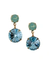 Jennifer Behr Lylah 24k Gold-plated & Crystal Drop Earrings In Aqua