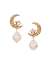 JENNIFER BEHR WOMEN'S LUNE 24K GOLD-PLATED, CRYSTAL & GLASS PEARL CRESCENT MOON DROP EARRINGS,400015148400