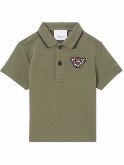 Burberry Babies' Kids Cotton Thomas Bear Polo Shirt (6-12 Months) In Green