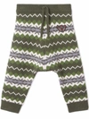 BURBERRY FAIR-ISLE KNIT TRACK trousers