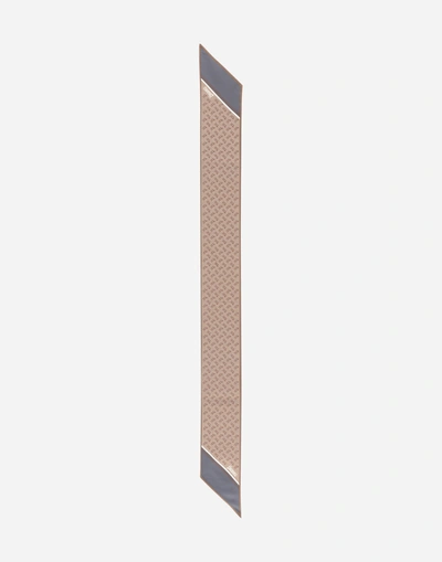 Herno Silk Monogram Foulard 16x184cm In Grey