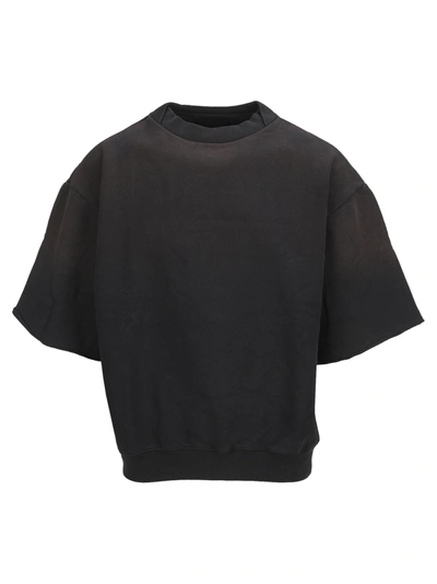 Fear Of God Overlapped 3/4 Sleeve Sweatshirt In Vintage Black