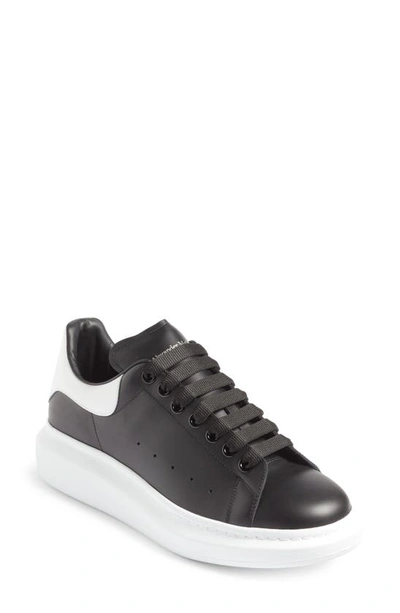 Alexander Mcqueen Exaggerated-sole Leather Sneakers In Black Bone