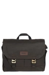 Barbour Essential Wax Messenger Bag In Olive
