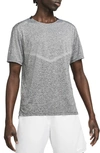 Nike Rise 365 Logo-print Mélange Dri-fit T-shirt In Smoke Grey/smoke Grey/reflective Silver