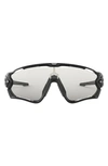 Oakley Jawbreaker™ 131mm Photochromic Cycling Shield Sunglasses In Black/ Photochromic