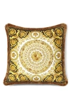Versace Black Double-sided Baroque Medusa Cushion In Black-gold