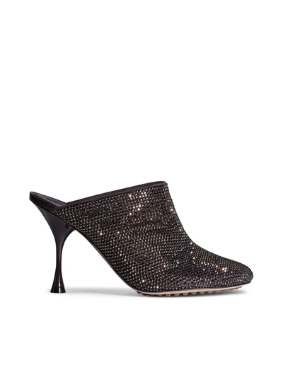 Bottega Veneta Browm Dot Sock 90mm Embellished Mules In Brown