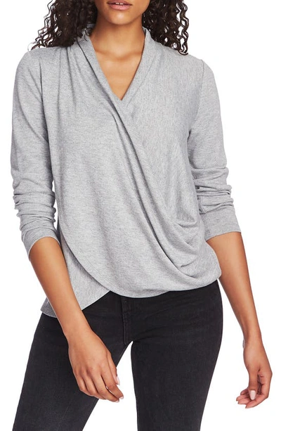 1.state Cozy Knit Top In Silver Heather