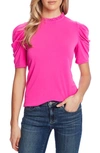 Cece Puff Sleeve Crepe Top In Garden Rose