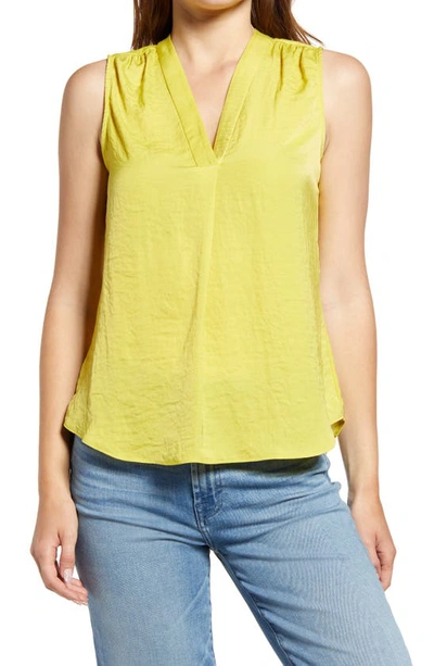 Vince Camuto Rumpled Satin Blouse In Citronelle