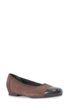 Munro Danielle Ii Flat In Brown Lizard Print/ Coffee