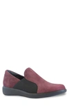 Munro Clay Wedge Slip-on Sneaker In Wine Suede