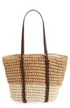 Btb Los Angeles Dani Stripe Tote In Sand/ Natural