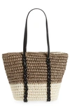 Btb Los Angeles Dani Stripe Tote In Grey/ White