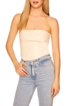 Susana Monaco Faux Leather Tube Top In Blanched Almond