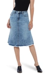 Wash Lab Denim Wash Lab Classic Denim Skirt In Chalk Blue