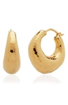 Monica Vinader Deia Recycled 18ct Yellow Gold-plated Vermeil Sterling-silver Hoop Earrings In Gold