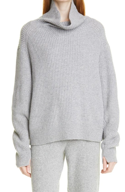 Rag & Bone Brushed Ribbed Cashmere Turtleneck Sweater In Grey