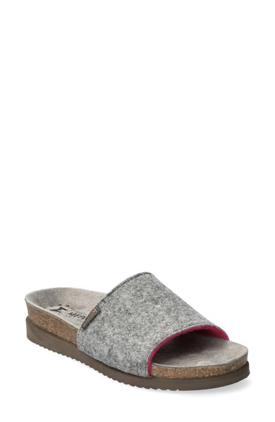 Mephisto Hanik Wool Slide Sandal In Sweety Grey/ Pink Grey