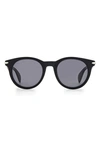 Rag & Bone 49mm Round Sunglasses In Black / Gray