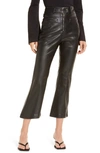 Amy Lynn Faux Leather Crop Trousers In Black
