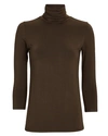 Shop L Agence Aja Jersey Turtleneck Top In Brown