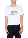 Alpha Industries Basic T-shirt White Cotton T-shirt With Front Logo Print In White