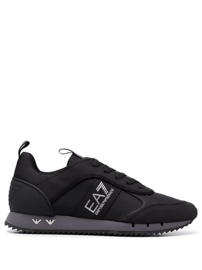 Ea7 Logo-print Low-top Sneakers In Black