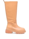 Ash Woman Boot Apricot Size 8 Soft Leather In Nude