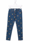 MOSCHINO LOGO-EMBROIDERED STRAIGHT-LEG JEANS